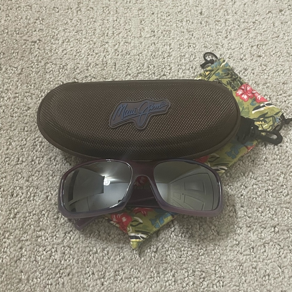 Maui Jim Blue Water Sunglasses - Polarized Purple Stripe/Neutral Grey, One Size